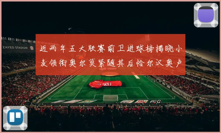 近两年五大联赛前卫进球榜揭晓小麦领衔奥尔莫紧随其后恰尔汉奥卢与埃泽表现抢眼